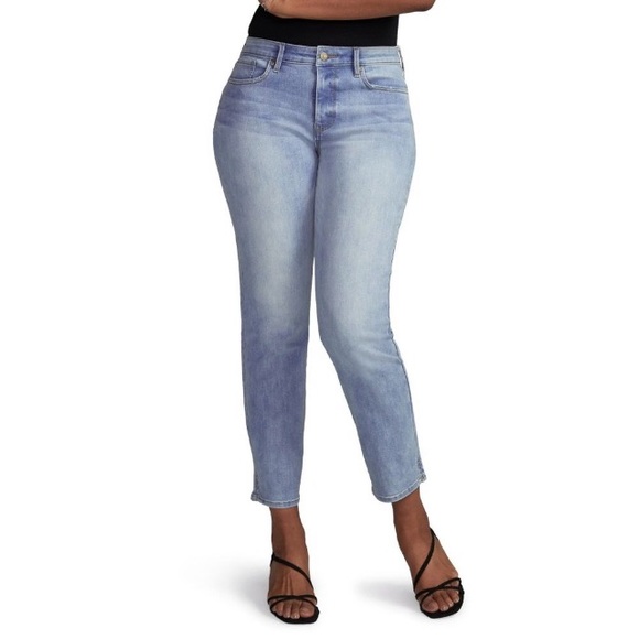 NYDJ Slim Straight Ankle Jeans Curves 360 Biscayne Light Wash Plus Size 28 NWT - Picture 2 of 12